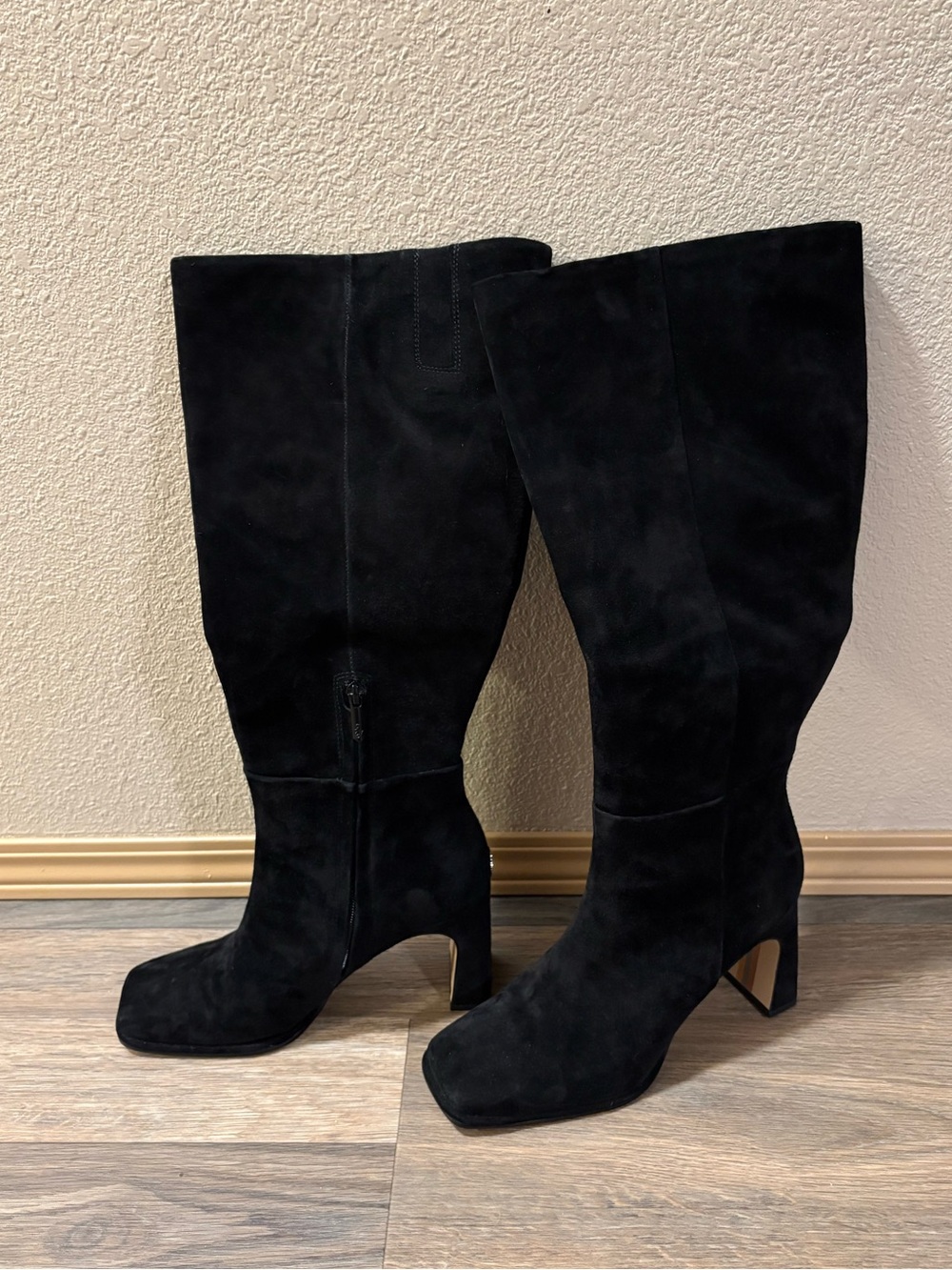 Sam Edelman Issabel Wide-calf Black Suede Boots